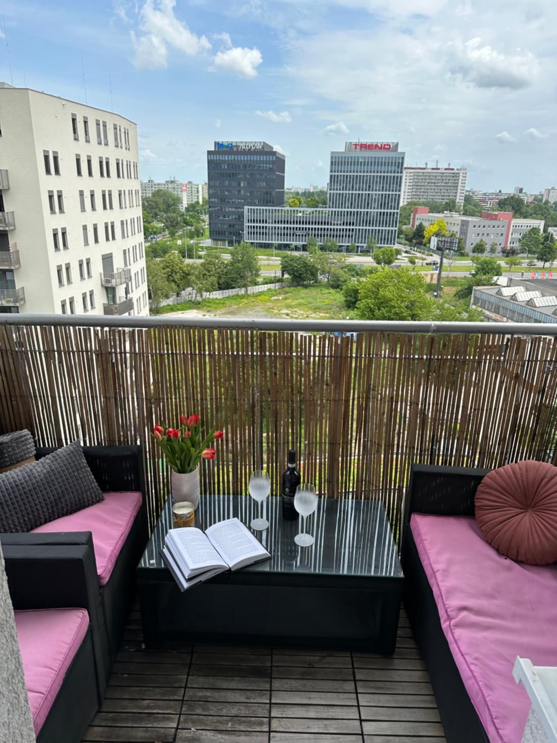 Cozy Apartment with nice balcony seating, 9th floor, parking