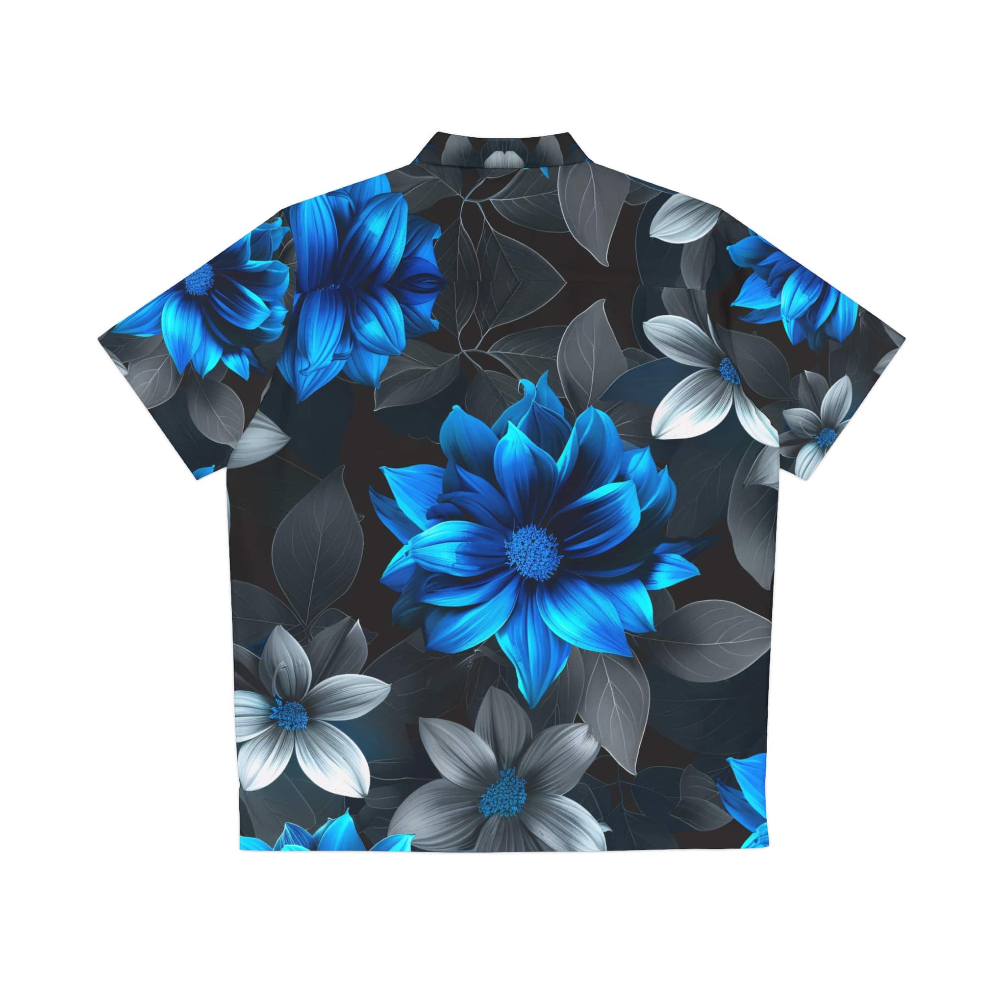 PalapaVibez Vibrant Blue Flower Hawaiian Shirt