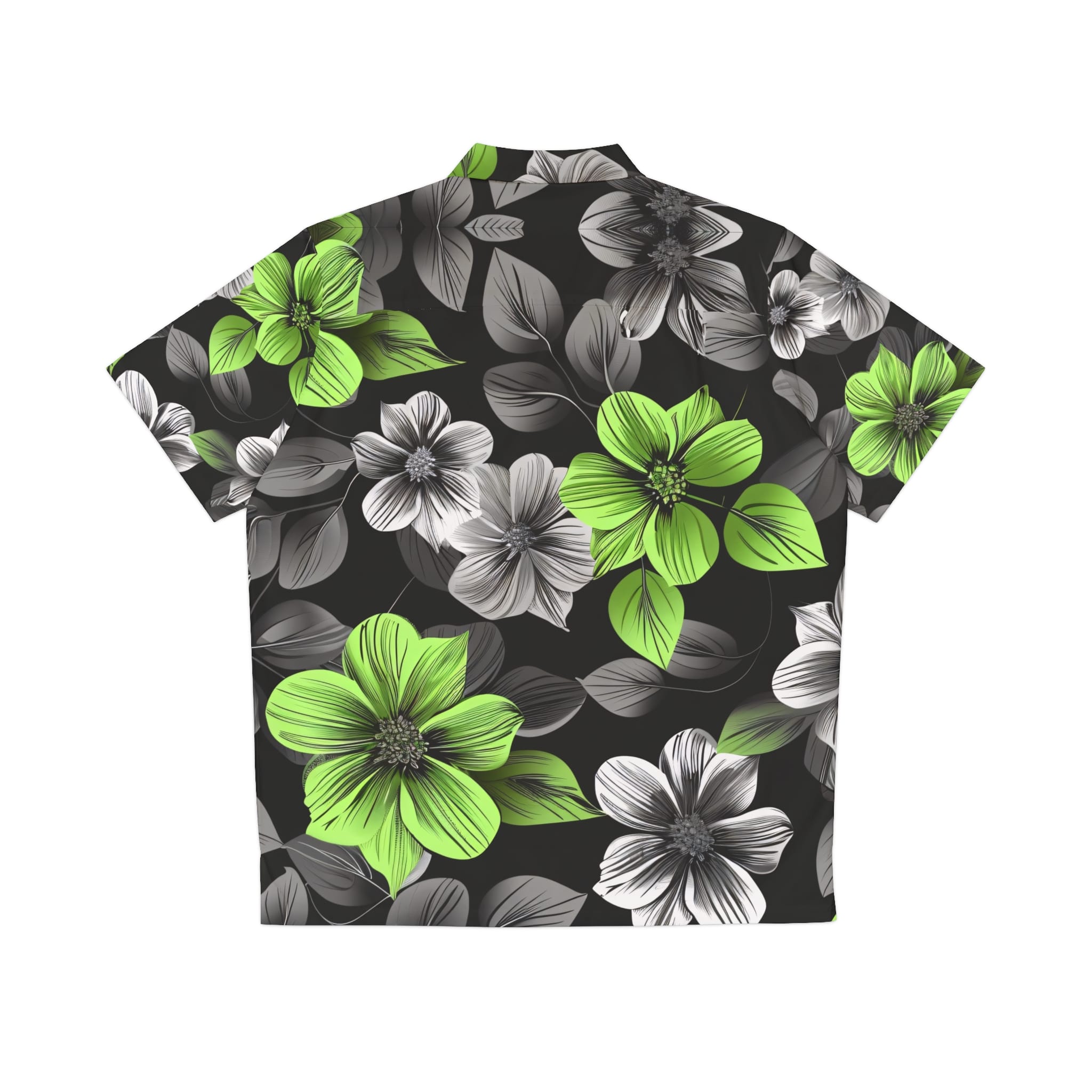 PalapaVibez Vibrant Green Flower Hawaiian Shirt