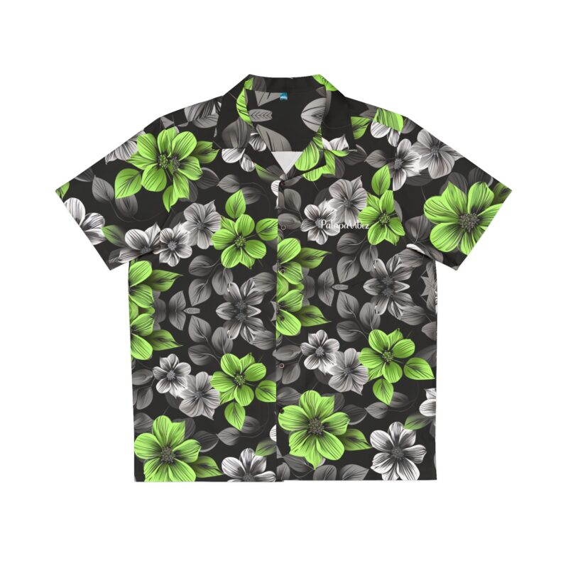 PalapaVibez Vibrant Green Flower Hawaiian Shirt