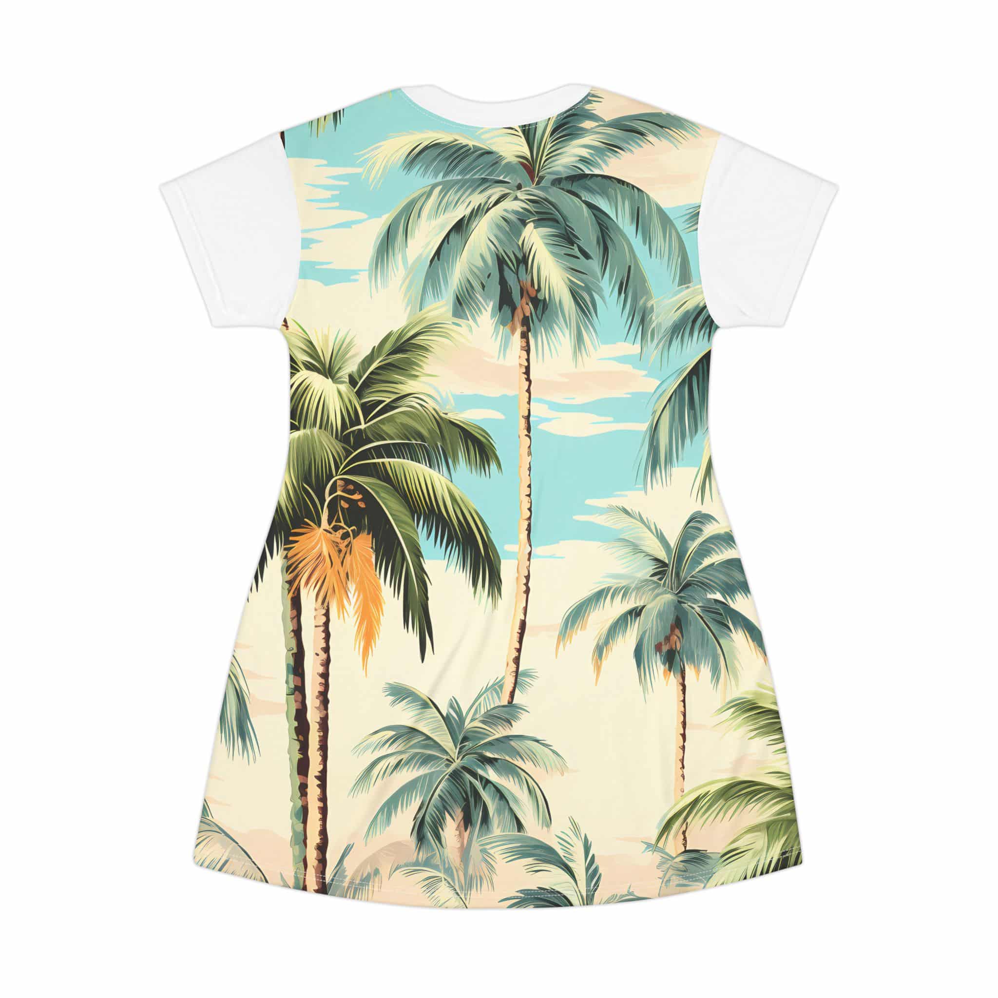 PalapaVibez Palm Trees T-Shirt Dress
