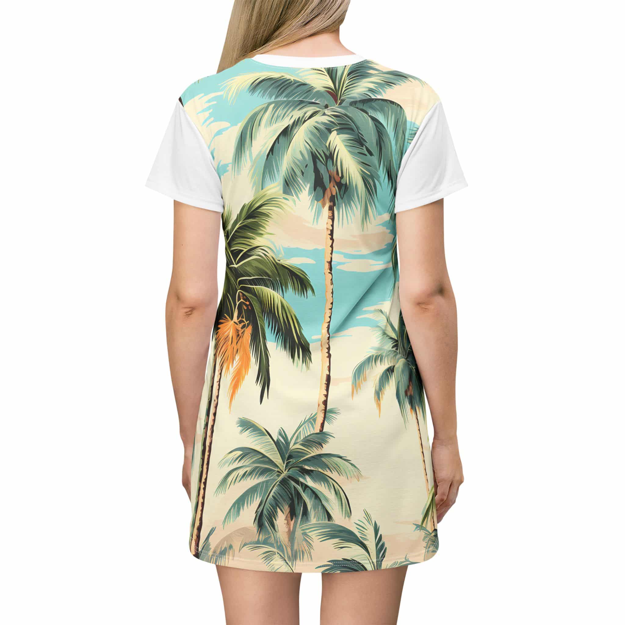 PalapaVibez Palm Trees T-Shirt Dress