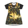 PalapaVibez Green Palm T-Shirt Dress