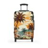 PalapaVibez Brown Palm Tree's Suitcase