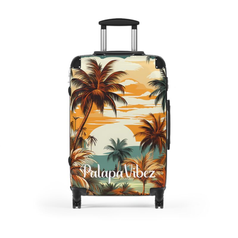 PalapaVibez Brown Palm Tree's Suitcase