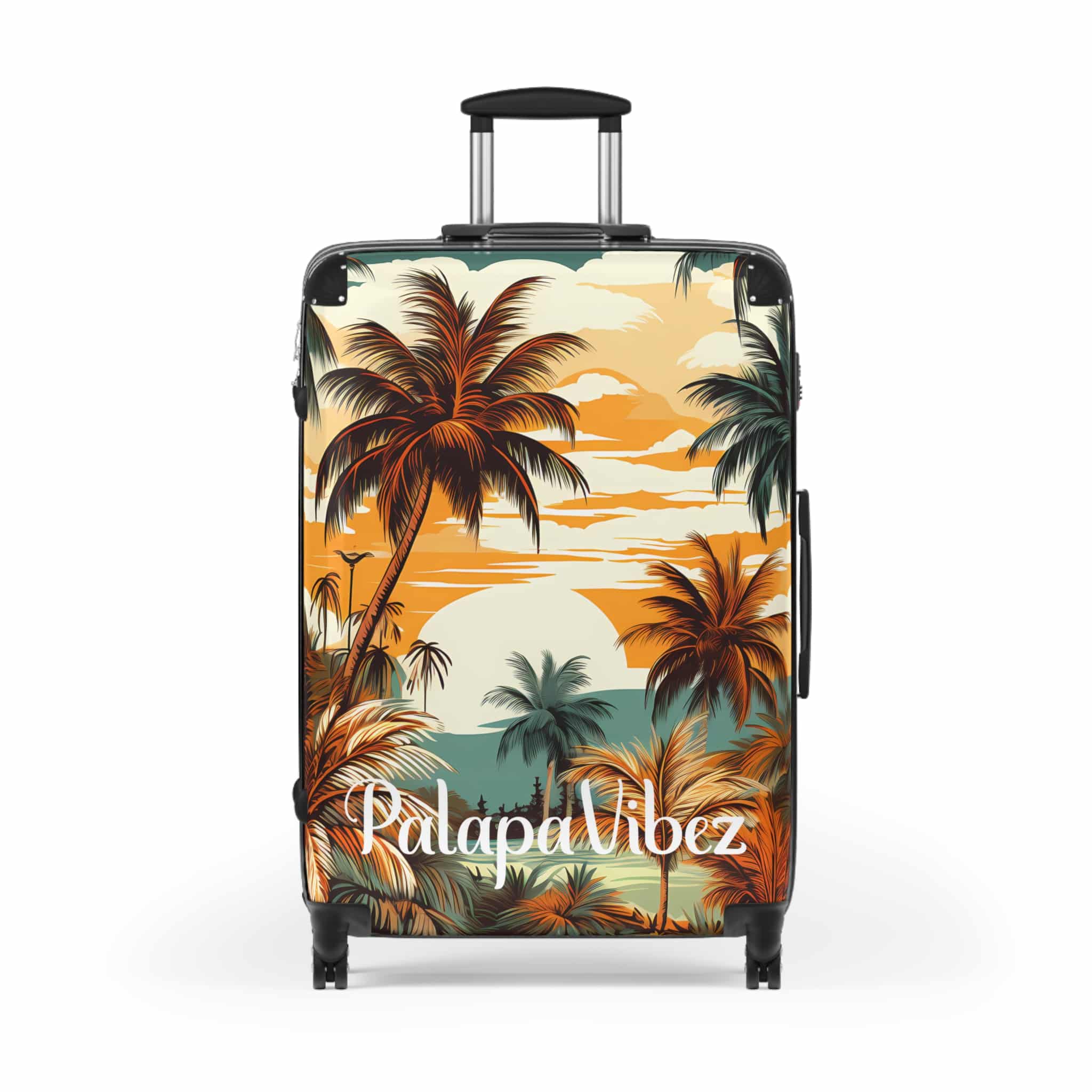 PalapaVibez Brown Palm Tree's Suitcase