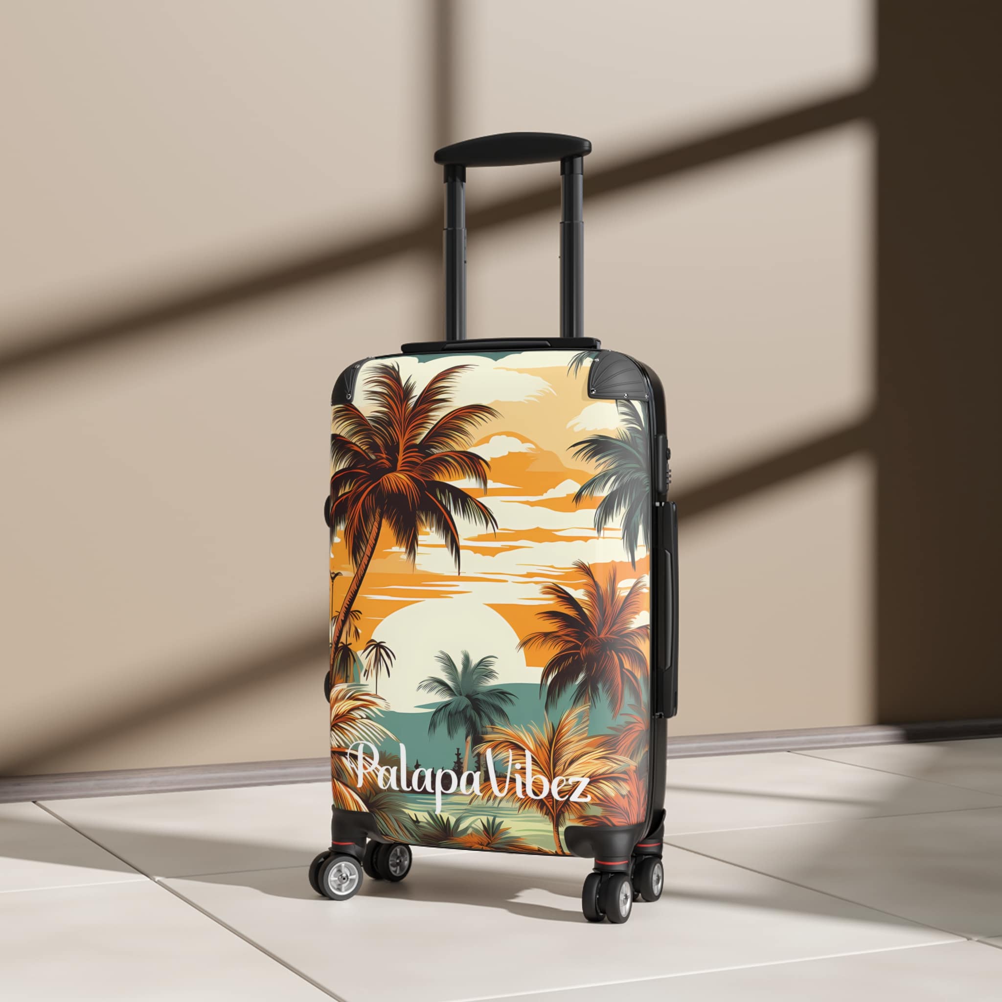 PalapaVibez Brown Palm Tree's Suitcase
