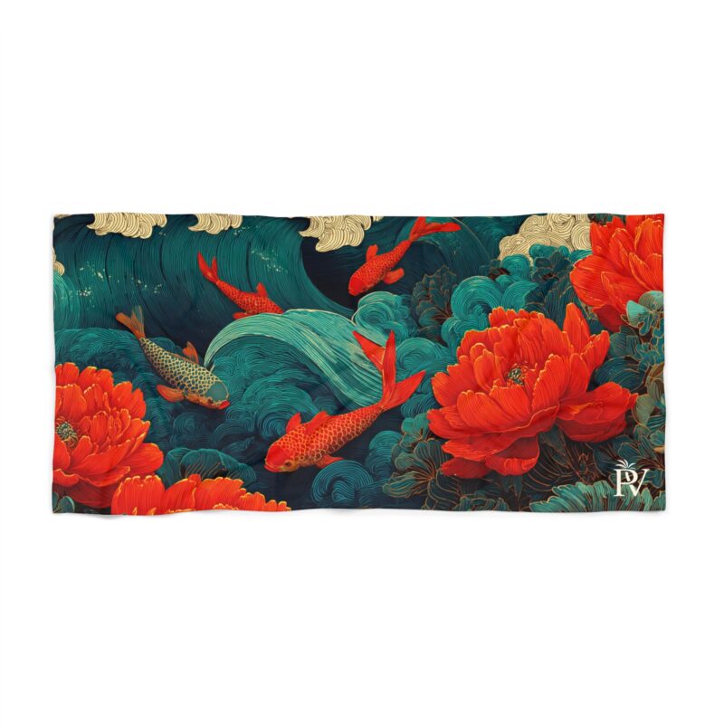 PalapaVibez Crimson Koi Beach Towel