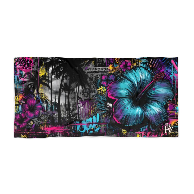 PalapaVibez Graffiti City Beach Towel