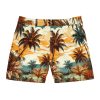 PalapaVibez Brown Palm Tree's Swim Shorts