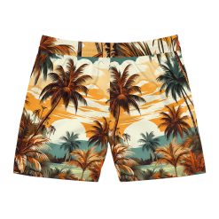 PalapaVibez Brown Palm Tree's Swim Shorts