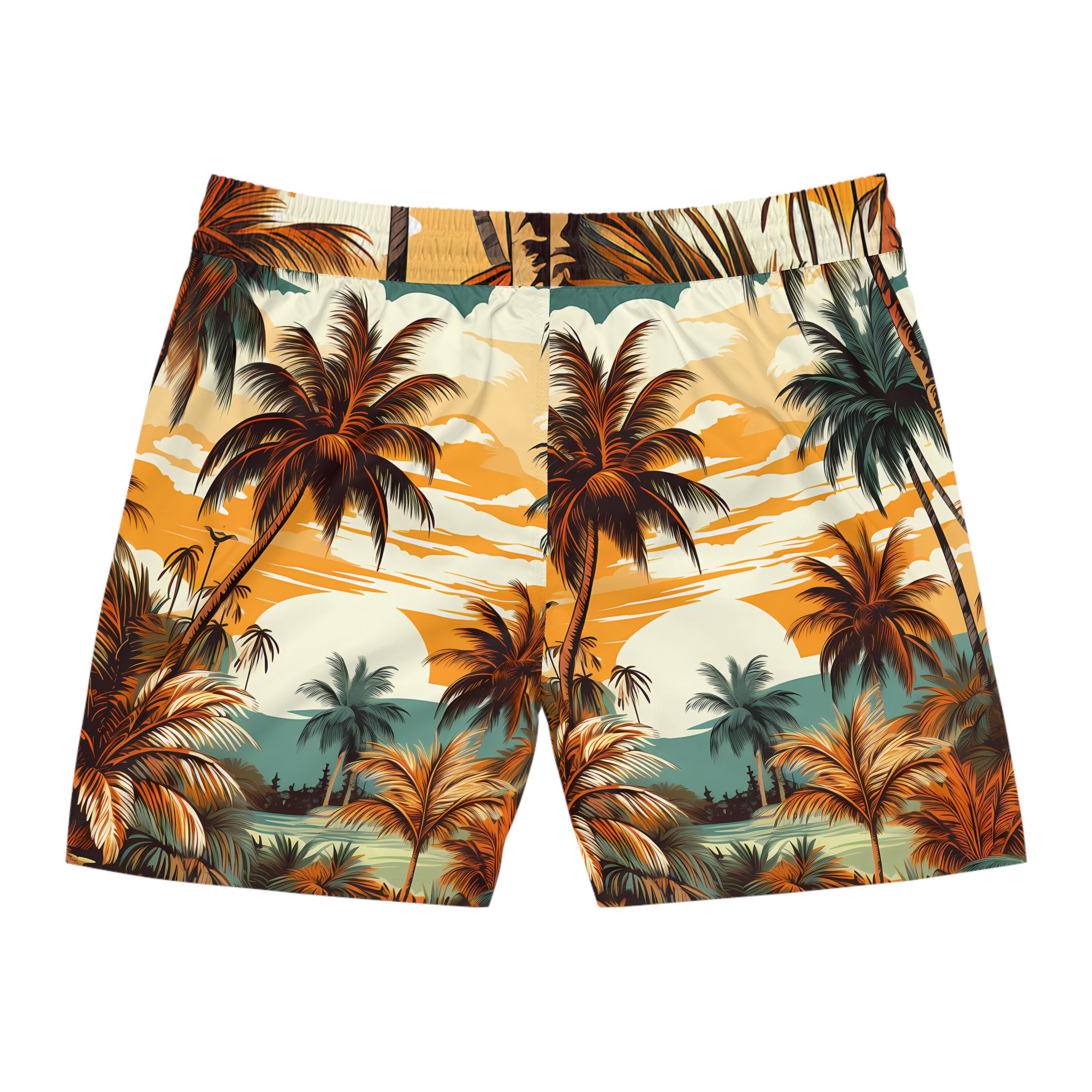 PalapaVibez Brown Palm Tree's Swim Shorts