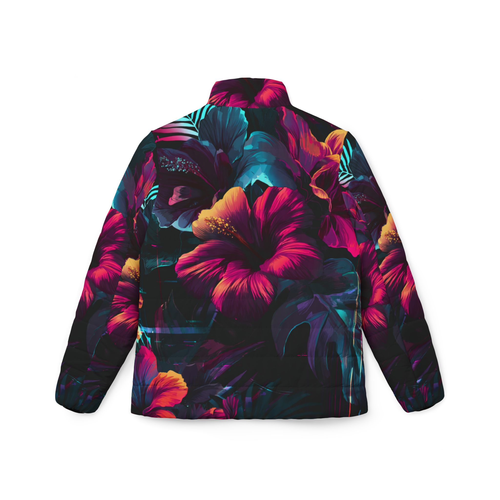 PalapaVibez Midnight Tropique Womens Puffer Jacket