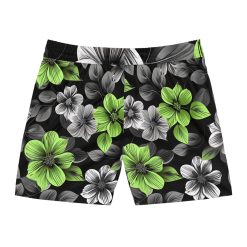 PalapaVibez Vibrant Green Flower Swim Shorts