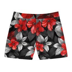 PalapaVibez Red Flower Swim Shorts