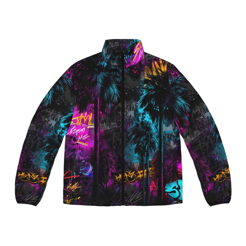 PalapaVibez Graffiti City Mens Puffer Jacket