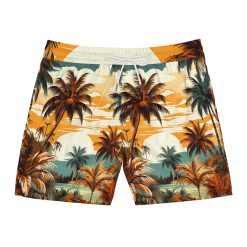 PalapaVibez Brown Palm Tree's Swim Shorts