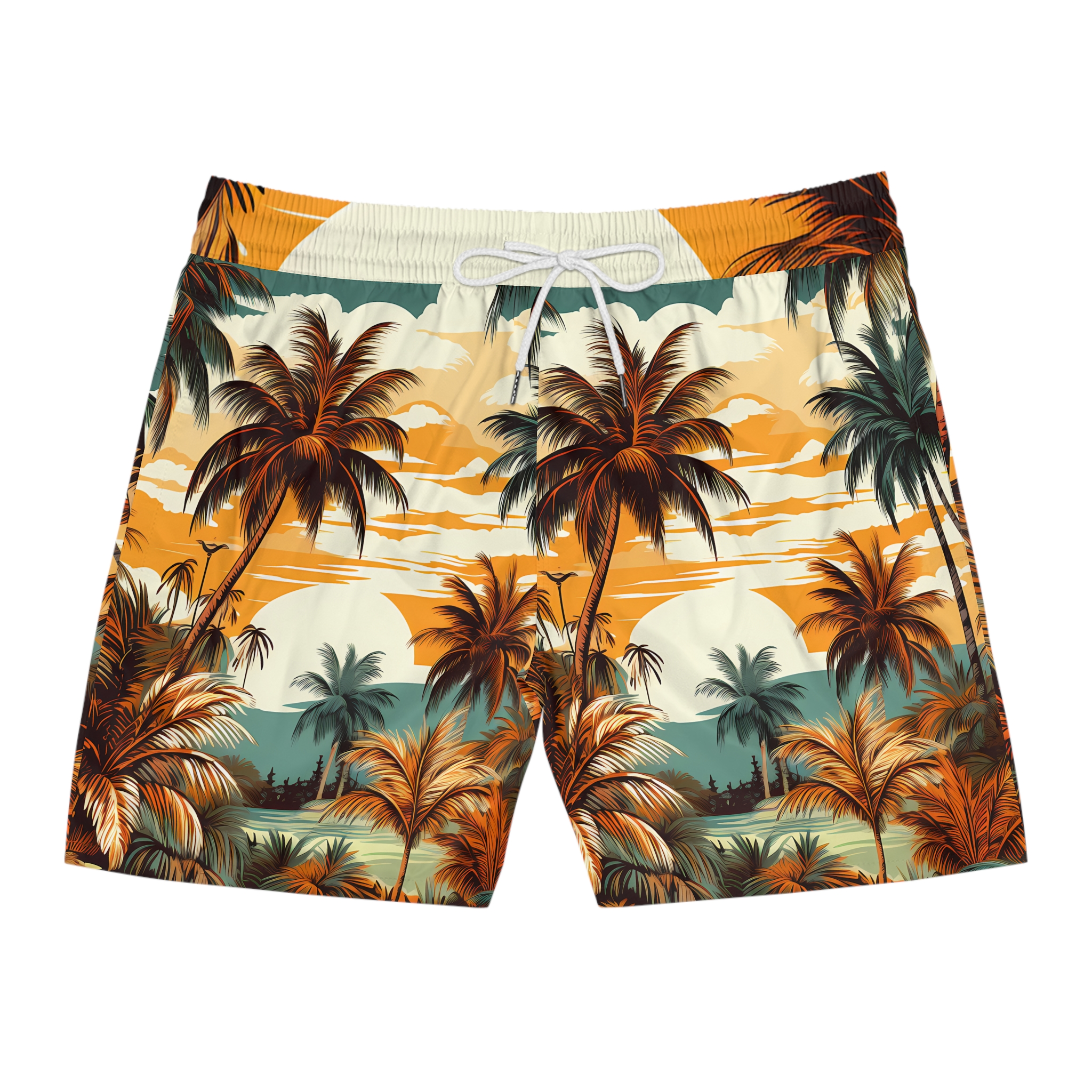 PalapaVibez Brown Palm Tree's Swim Shorts