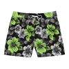 PalapaVibez Vibrant Green Flower Swim Shorts
