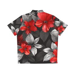PalapaVibez Red Flower Hawaiian Shirt