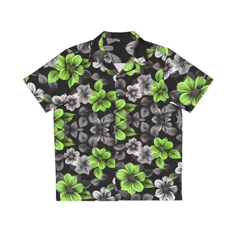 PalapaVibez Vibrant Green Flower Hawaiian Shirt